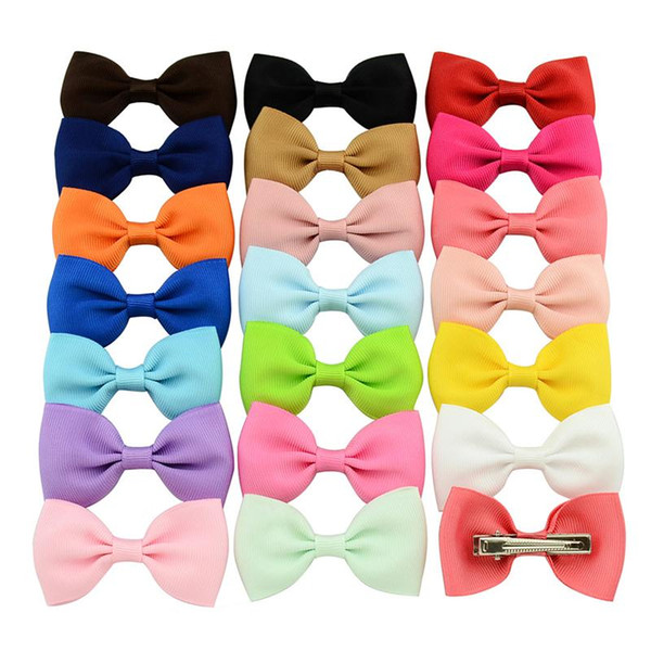 2.8 inch Baby Bow Hairpins Grosgrain Ribbon Boutique Bows Hairgrips With Alligator Clips Girls Hair Clips Hair Accessories Barrette KFJ99