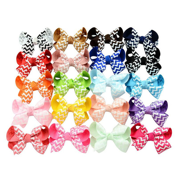 Baby Bow Hairpins Girls Grosgrain Ribbon Wave Bows With Clip Boutique Bows Hairpins For Baby Girls Children Kids Hair Accessories KFJ98