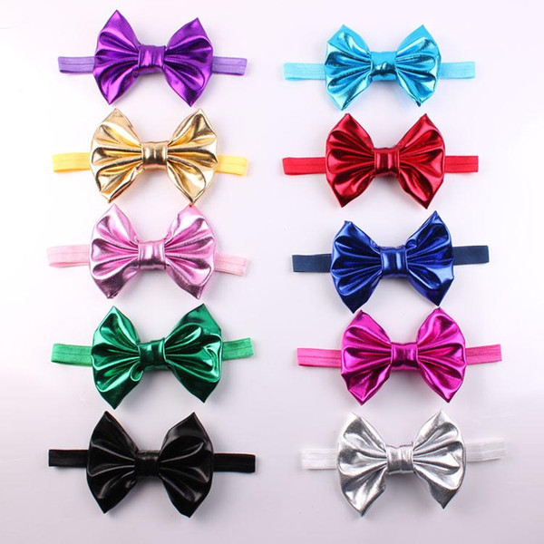 New Baby girls headbands Hot Stamping Bows Headwear Children Girls Bowknot Hair Accessories Baby Hair bows Kids Headdress Free Ship KHA309