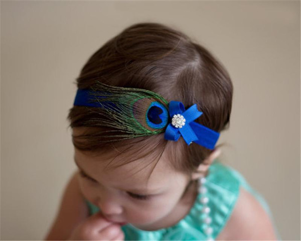 Baby girls feather Headbands Kids Hair Accessories Girls Hair Feathers Fashion Headwear Children Pearl Flower Bowknot Headbands KHA165