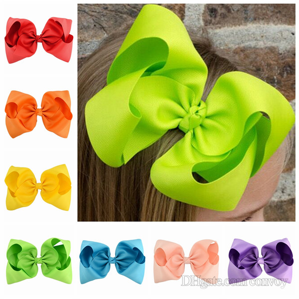 Baby 8 Inch Large Grosgrain Ribbon Bow Hairpin Clips Girls Large Bowknot Barrette Kids Hair Boutique Bows Children Hair Accessories KFJ133