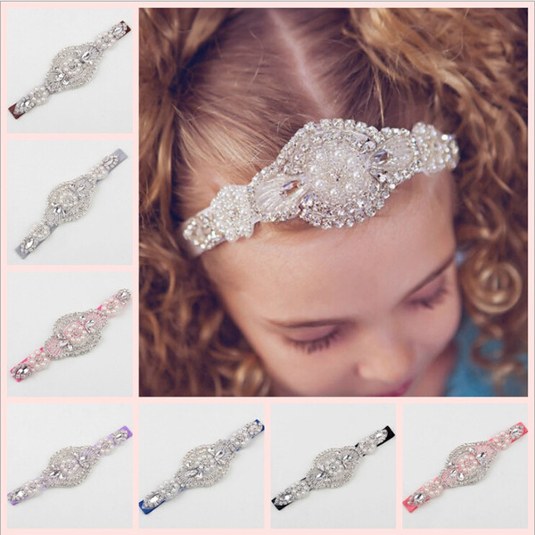 Baby Girls Wedding Shiny Rhinestone Headbands Infant Toddler High Quality Headbands Hair Bands Hair Accessories Headwear for Kids KHA238