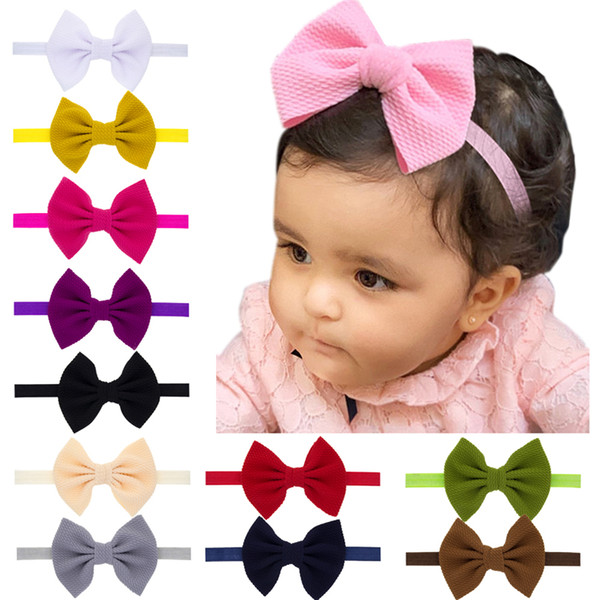 Baby Headbands Bow Girls Elastic Head bands Children Kids Hair Accessories Fashion Bowknot Headdress KHA699