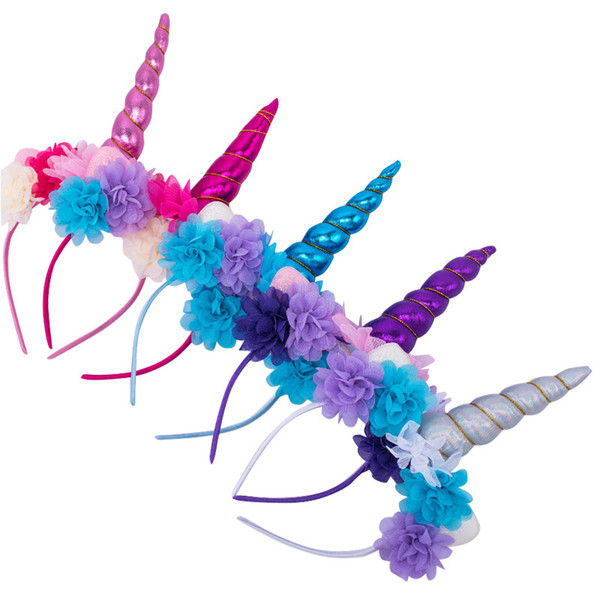 Baby hair sticks Chiffon Flower headwear Kids Hairband Party headwear Cosplay Headband Hair Accessories for baby KFG26