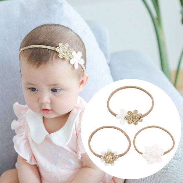 Baby Girls bowknot Headbands lace Kids Elastic Head Bands flowers Girls Hairband Baby Hair Accessories Princess Headdress KHA613