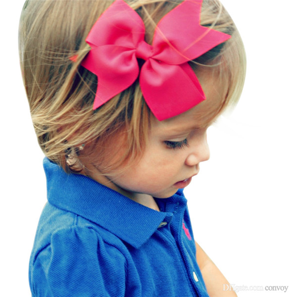 Children Bows hair clips girls dovetail Bowknot hairpins Girls Hair boutique kids ribbon Bows barrettes Headwear KFJ72