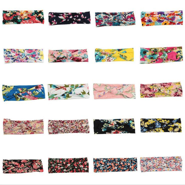 20 colors !Baby Girls Headbands Bows Kids Elastic Cotton Flower Hairband Turban Knot Headwear Newborn Bunny Ear Hair Accessories KHA485