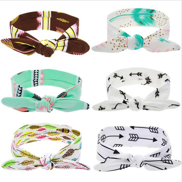 Fashion Baby Girls Cute Bunny Ear Headbands Infant DIY Hairbands Kids Elastic Headband Flowers Children Hair Accessories Free Ship KHA306