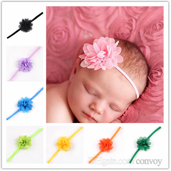 Baby Girls Headbands Mix Chiffon flower babies Headbands Infant Toddler Hair Band Accessories Head Piece Hair Accessories Headwear KHA70