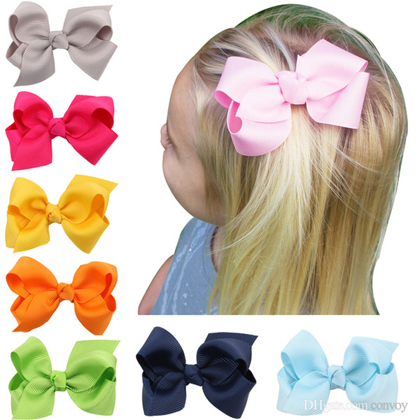 Baby Girls Ribbon Bow Hairpin Hair Clips Kids Hair Accessories Ribbon Bowknot Hairpin Boutique Headwear Children girls Barrettes KFJ07