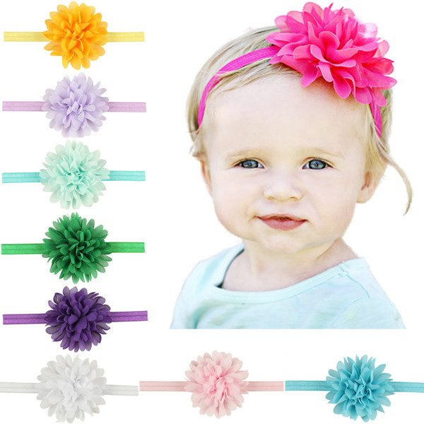 Baby Headbands Chiffon Flower Kids Elastic Cute Hairbands Newborn Infant Head Bands for Girls Children Hair Accessories KHA127