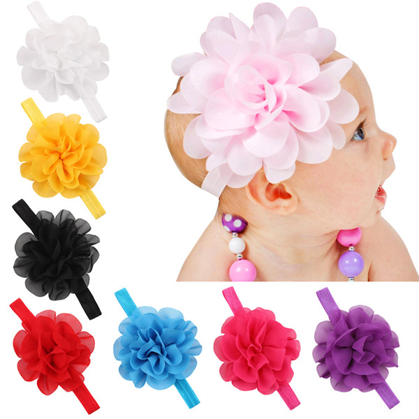 Newborn Baby Girls Headbands Flower Bands Baby Chiffon Headbands Children Hair Accessories Kids Elastic Hairbands Headwear Headdress KHA13