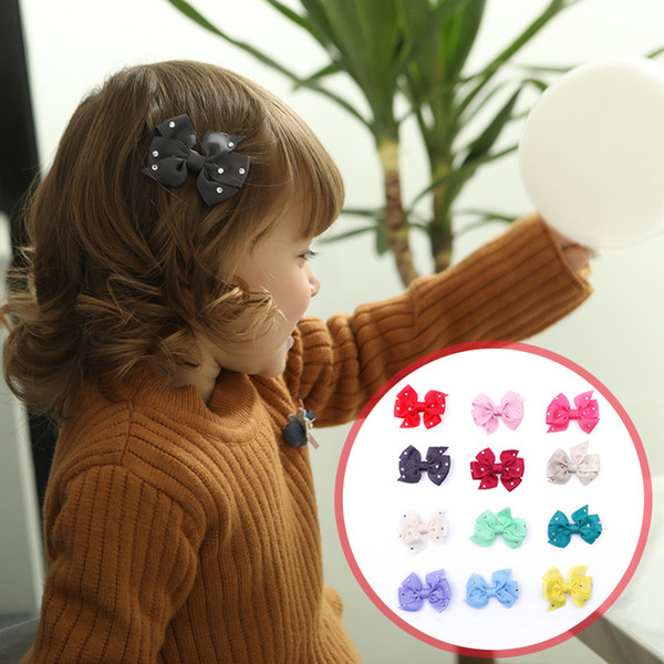 Girl hairpins ribbon Hair Bow Barrettes Kids bowknot Hair Clips Clip With Metal Teeth Clip Boutique Bows Hair Accessories KFJ207