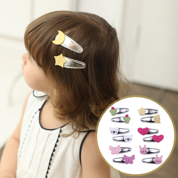 Baby Girls hairpins Hair Bow Barrettes Kids animal safe Hair Clips heart rabbit butterfly Bows Clip Boutique Bows Hair Accessories KFJ214