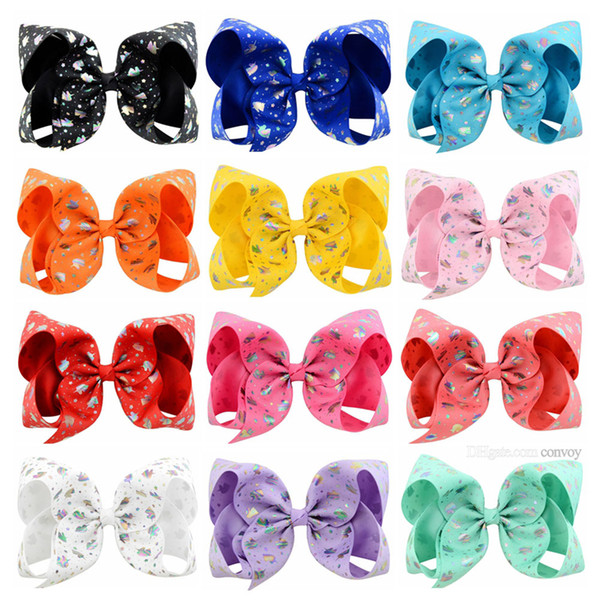 Baby Girls Cute Bows Hairpins Cute printing grosgrain Barrette ribbon hairpin children hair accessories Hairbow KFJ198