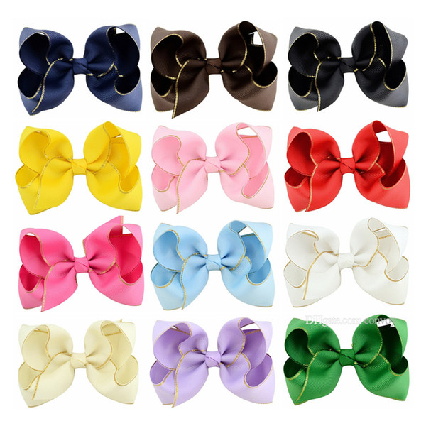 Baby Girls Bows Hairpins Large Bowknot Barrette Kids Hair Boutique Bows Children Hair Accessories for baby KFJ41