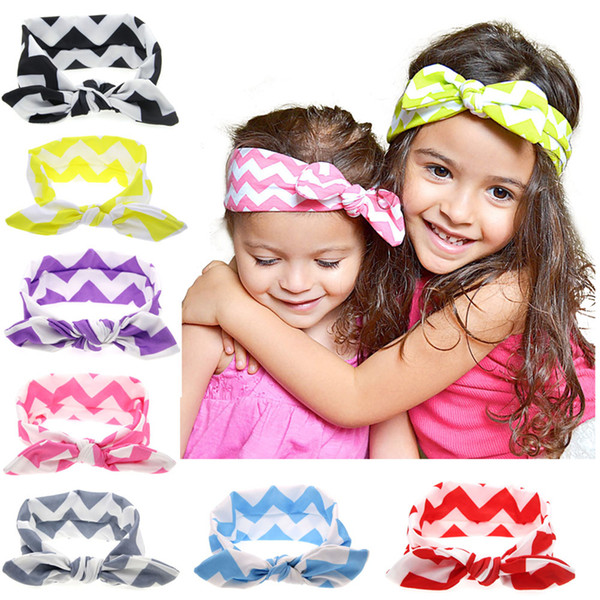 0-4Y Newborn Baby Girls Elastic Bunny Ear Cotton Headbands Infant Kids Wavy Strip Hairbands Hair Bands Children Hair Accessories KHA220