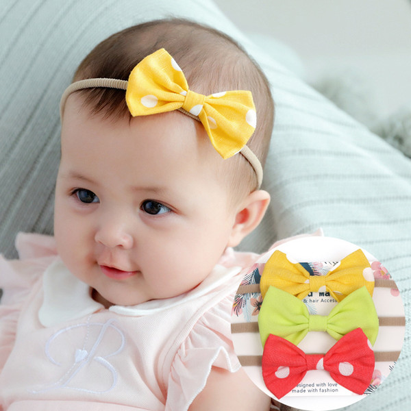 Baby Headbands big bow Bunny Ear Elastic Headband Children Hair Accessories Cute Hairbands for Girls Nylon Bow Headwear Headdress KHA612