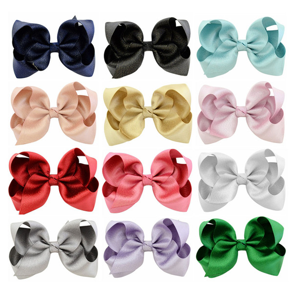 Baby Hair clips Kids Hairpin Polyester Ribbon Bows 15 Solid Colors baby headwear Children Hair accessories KFJ38