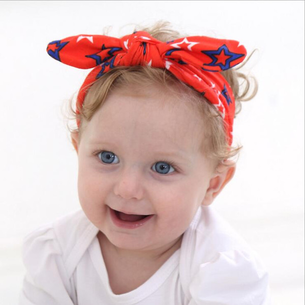 New Baby Girls American independence day Headbands National Day Celebration Bunny Ear Hairbands Infant Children Kids Hair Accessories KHA264