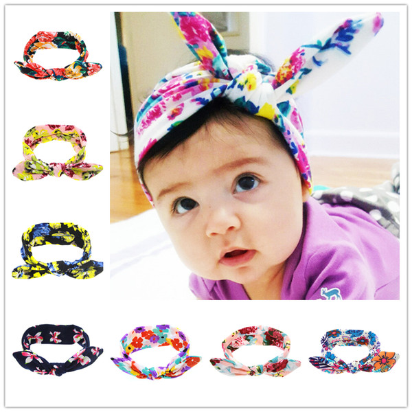 Baby Girls Headbands Flowers Bows Hairband Bohemia Turban Knot Bunny Ear Headbands Headwear Princess Hair Accessories Free Ship KHA271