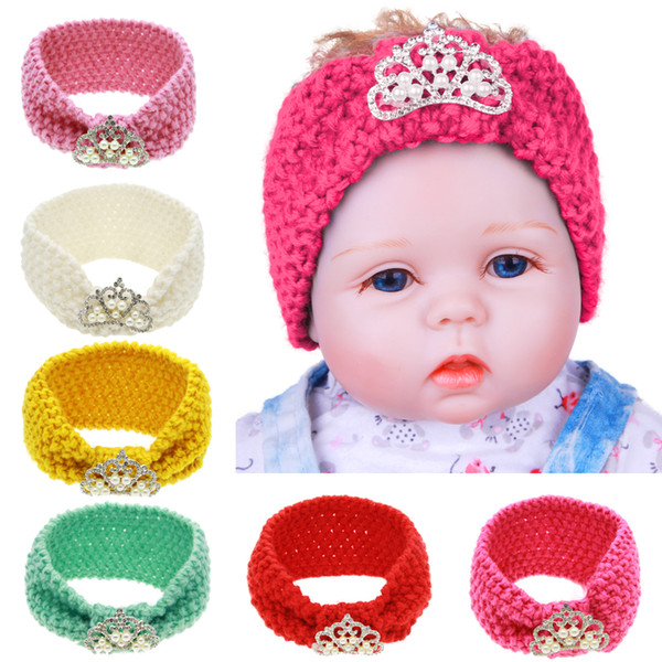 Baby Headbands Infant Woolen Yarn Crochet Warm Knitting Headband Tiara Girls Winter Ear Warmer Children Headwrap Hair Accessories KHA547