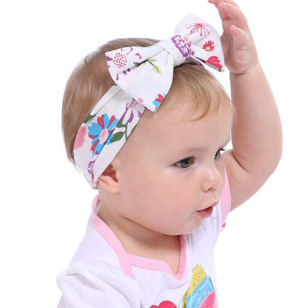 Baby Headbands with Big Bows Girls Kids Cute Bowknot Floral Printing Owl Pattern Hairbands Head Bands Children Hair Accessories KHA164