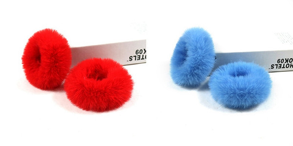 New Faux Fur Rabbit Soft Elastic Hair Bands Women Girls Cute Scrunchies Ponytail Holder Rubber Band Fashion Scrunchy Hair Accessories FJ3353