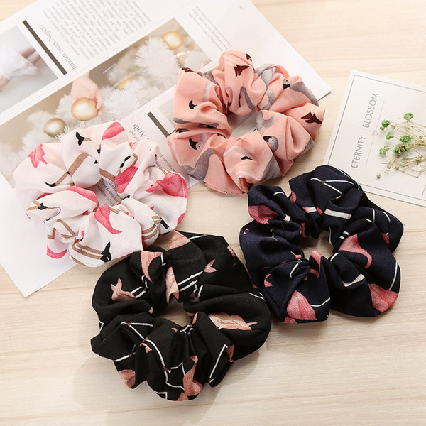 Hair Scrunchies Bun Ring Elastic Tie Ponytail Hair Holder Rope Fashion Summer Floral Sports Dance scrunchy basic Hair bands 100pcs FJ3351