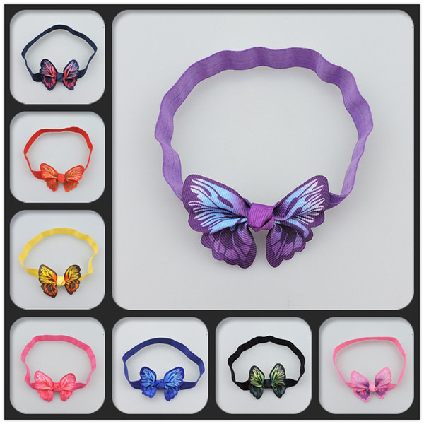 50pcs newest stretchy Hairbands hair Accessories with 3D simulation butterfly hair bows flowers headbands hair band SG8649