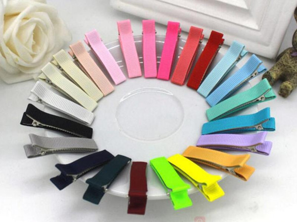 20pcs completely cover Grossgrain Ribbon Lined double Prong alligator clip teeth hair clips metal Barrettes DIY bows Hair Accessories FJ3201