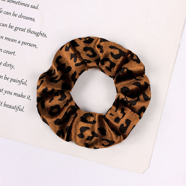 Scrunchie Stretch Headband Scrunchies Women Elastic Hair Bands Ties Girls Leopard Velvet Hairband Head band Accessories 20pcs 1013