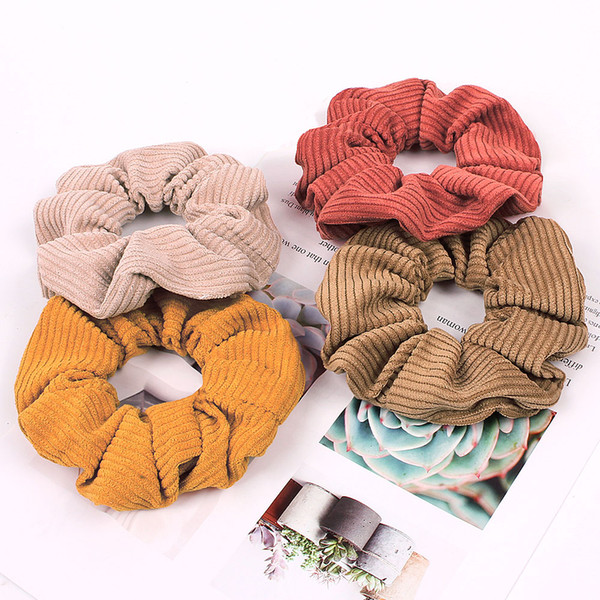 Scrunchie Stretch Headband Scrunchies Women Elastic Corduroy Hair Band Ties Girls Ponytail Holders Hairband Head band Accessories 20pcs 1012