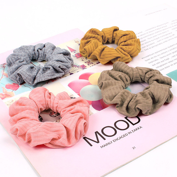 Hair Scrunchies Elastic Women Girls Solid Sweet Chiffon Ring Hair Ties Accessories Ponytail Holder Hair bands Rubber Band 50pcs G1007