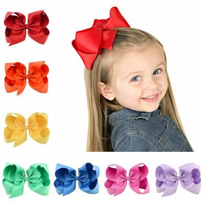 Hair Bows Solid Hairpins With Clip Hair Accessories Hairclips For Kids Girl 6 Inch Colorful Big Bowknot HD588