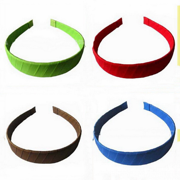 Hair Bands Hoop Ribbon Winding Covered Plastic Headbands Women Girl Basic Headwear Head band Accessories width 1.5cm 2cm 2.5cm 20pcs FJ3104