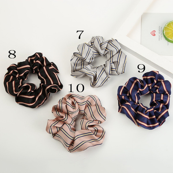 Fashion Women Plaid Stripe Hair bands hair Scrunchies girl's cute Elastic Hair Tie Accessories Ponytail Holder Rope headwear 50PCS FJ3367