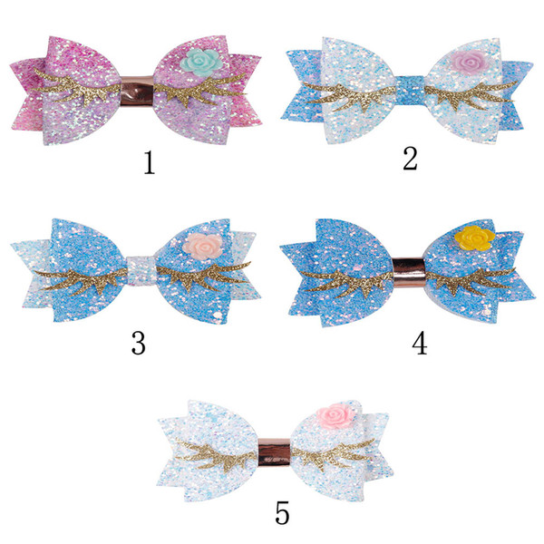 3 Inch Cute Chunky Glitter Hair Bows for Girls Flower Horn Horse Hair Clip Kids Boutique Hairgrips Headwear Hair Accessories