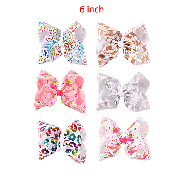 2018 Newest 6 Inch Big bowknot hairpins girl barrettes large colorful unicorn bow hair clip jojo bows Unicorn Bow