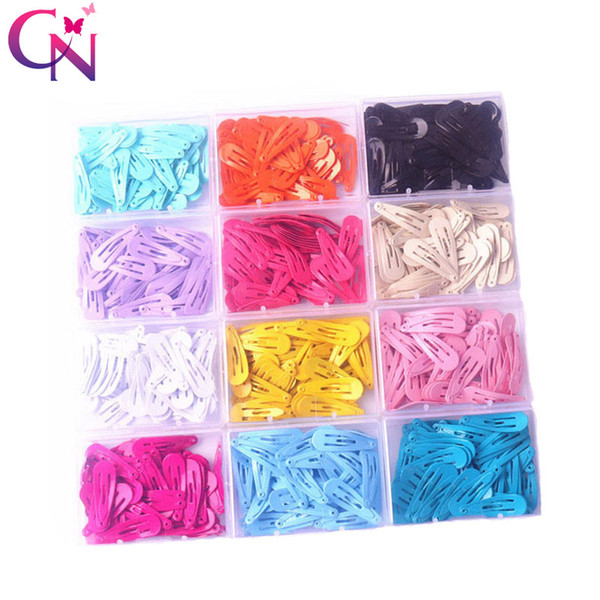 Korean Fashion 50Pcs/Set Solid Candy Color Hair Clip Dripping Hairpin 3cm Barrette Headdress Box Hairclip Girls Hair Accessories