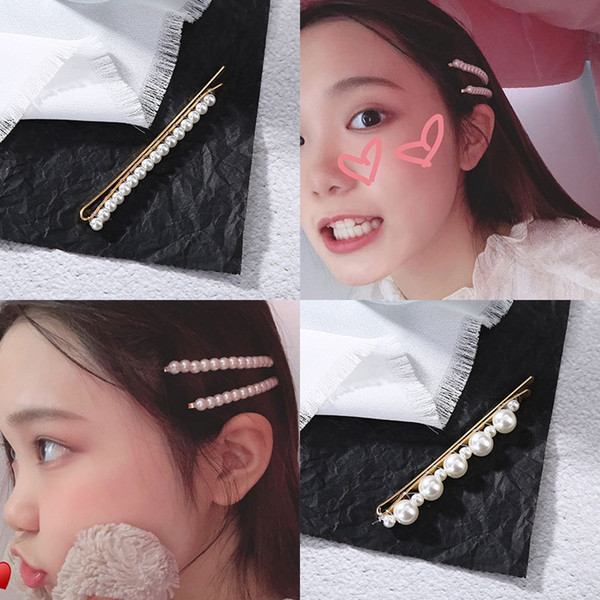 Popular White Pearl Hair Clips Women Sample BB Hairgrips For Girls Beauty Hair Barrette Hairpin Headwear Hair Accessories