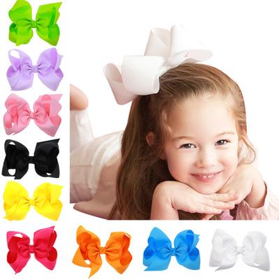 Big Hair Bows Boutique Large Solid Grosgrain Ribbon Hair Bow Clips Barrette Bow For Women Girls Accessories
