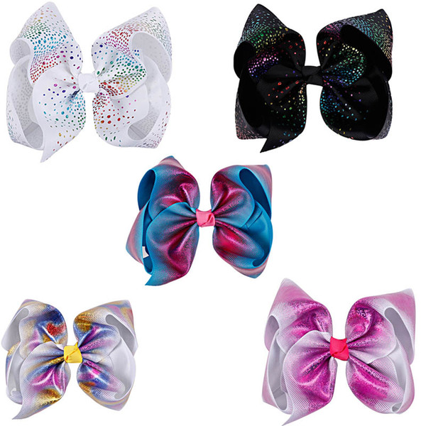 7 Inch Large jojo siwa bows Ombre Hair Clip Kid Hair accessories Baby Girl Party Supplies