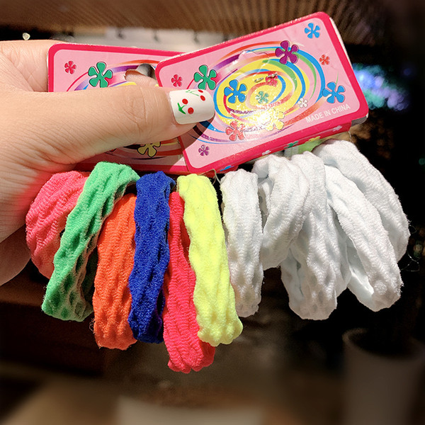 6PCS/Set Girls New Sweet Scrunchies Solid Elastic Hair Bands Headband Ponytail Holder Rubber Bands Fashion Hair Accessories