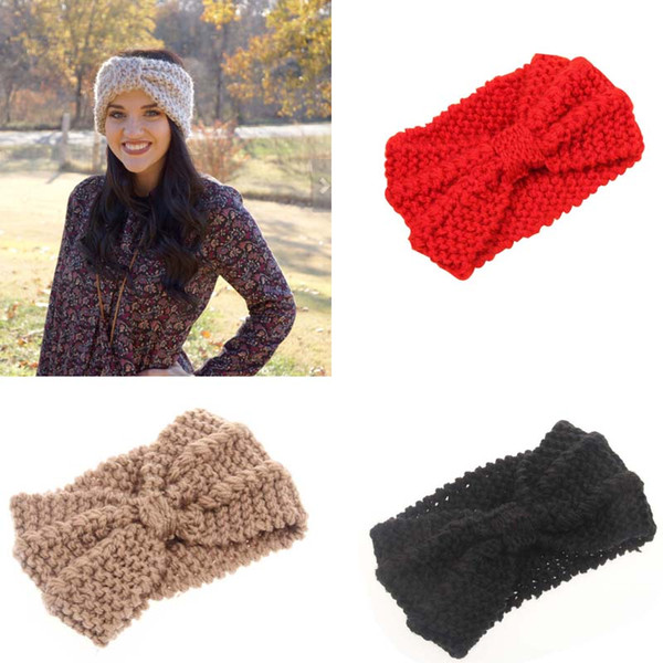 Lady Cozy Thick Knit Headband Turban Ear Warmer For Women Winter Headband Bow Stretch Hairband Headwrap