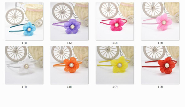 16pcs hair hoop headbands hair accessories for girls baby chiffon Rhinestone flower kindergarten party hairbands headwear FG111