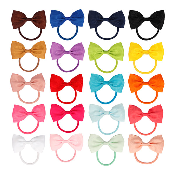 2019 New Hair Accessories Mini Hair Bows for Girls HairClips Accessories Wholesale Grosgrain Ribbon Solid Fashion Headband hair scrunichie