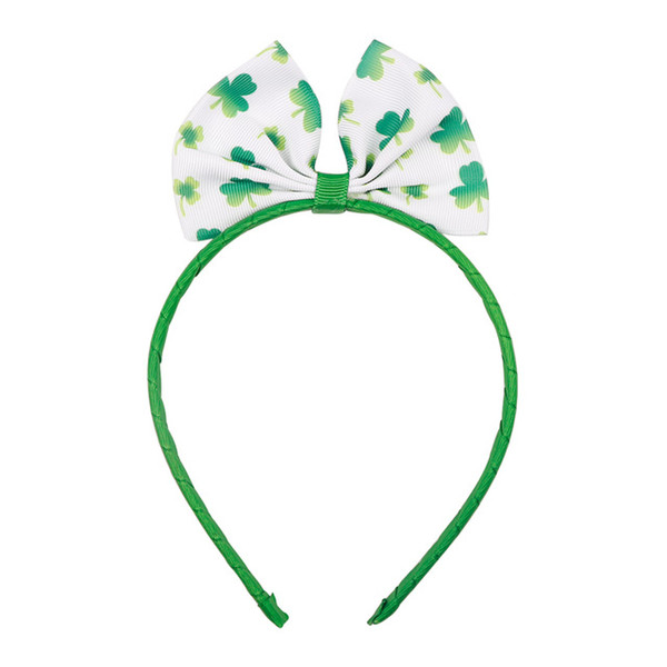 St. Patrick's Day Hair Accessories Print Green Clover Hair Bands For Girls/Kids Festival Head Hoop DIY Headbands Hair