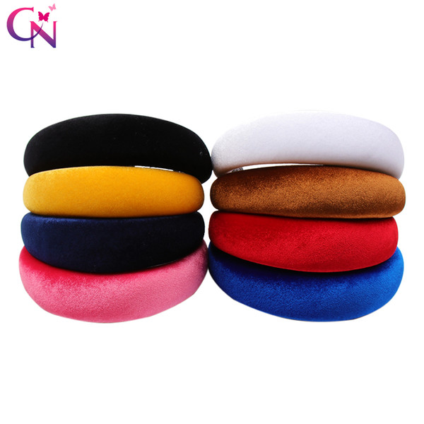 Hair Accessories Padded Velvet Headband For Women Wide Solid Hairband For Girls Plastic Hair Hoop Autumn Winter Hairbands