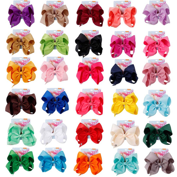 JoJo Siwa Solid Hair Bows Grosgrain Ribbon Big Hair Clip For Kids Girls Knotted With JOJO Buttons Hair Accessories